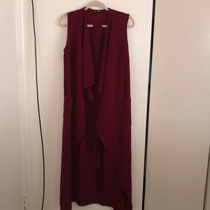 Elegant Patch Pocket Detail Waterfall Vest